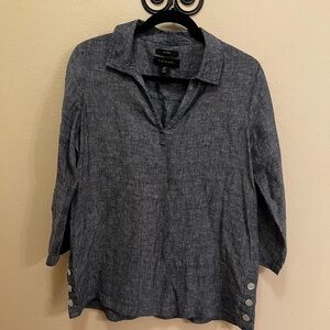 Tahari Charcoal Button-Down Shirt